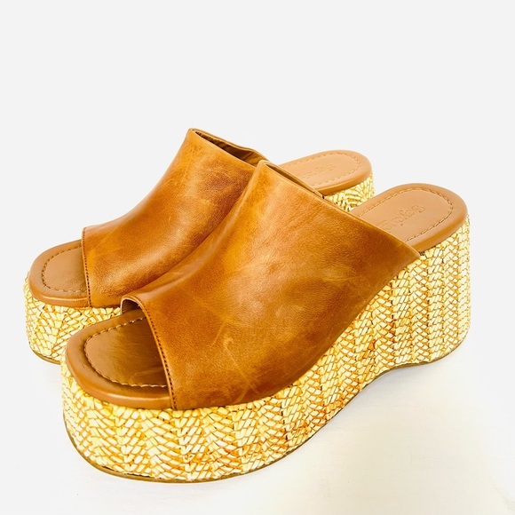 Seychelles Shoes - NEW! Seychelles Tulip Leather Wedge Slip On Sandal